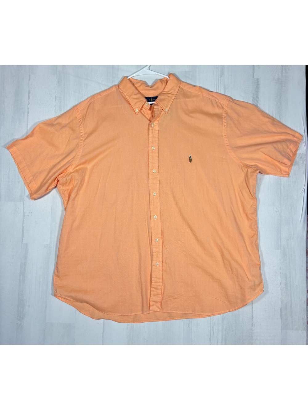 Ralph Lauren Men’s 3XB Big Orange Chambray Oxford Short Sleeve Button Down